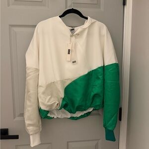 NWT DAWANG Modern Chinese Colorblock Satin Hoodie – Size M